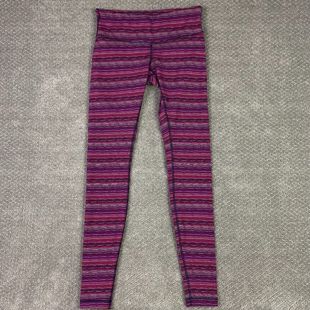 lululemon athletica Purple Striped Leggings